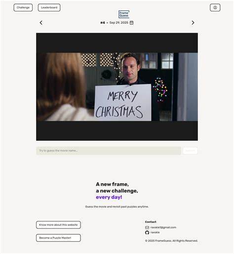 深入解析 FrameGuess 每日挑战的玩法、策略与社区价值,帮助电影爱好者提升识片能力、参与排行榜竞争并学习如何提交与创造谜题
