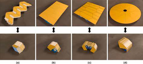 Thick-panel origami structures forming seamless surfaces