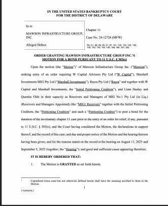 Mawson基础设施集团因加密货币矿业破产引发法律争议,美国破产法官质疑申请破产的动机,命令申请方缴纳高额保证金并支付罚款,揭露了公司内部潜在的自我交易和法律纠纷的复杂背景。
