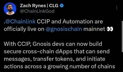 Chainlink’s CCIP protocol and Automation now live on Gnosis