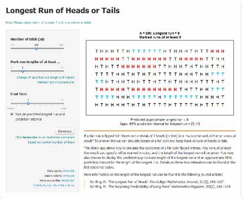 关于最长期连续正面出现次数的直观解释、概率近似、精确计算方法与实际应用,结合 Mark F. Schilling 1990 年论文中的见解与现代数值方法,提供理论和实践并重的指导
