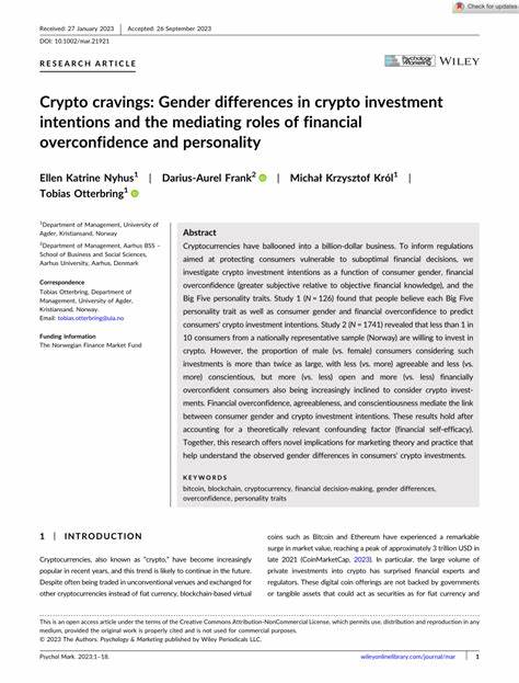 Gender and personality traits influence cryptocurrency investment decisions - PsyPost
