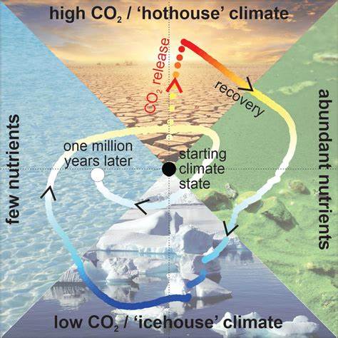 探讨碳循环如何在长期尺度上对全球变暖产生反向作用,以及所谓碳循环"过度修正"机制可能带来的冰期风险、科学不确定性与政策启示,阐明负排放技术与自然碳汇管理需要谨慎的理由。
