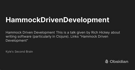探讨Rich Hickey提出的Hammock Driven Development(吊床驱动开发)概念,解读其背后的思维方式及对现代软件开发流程的启示,帮助开发者优化工作节奏与提升效率。
