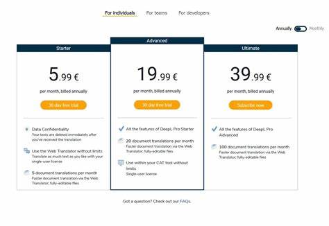 本文详细介绍了DeepL翻译工具的多种收费方案及其功能特点,帮助用户全面了解不同套餐的适用场景和订阅价值,同时分析了DeepL在人工智能翻译领域的技术优势和市场竞争力。
