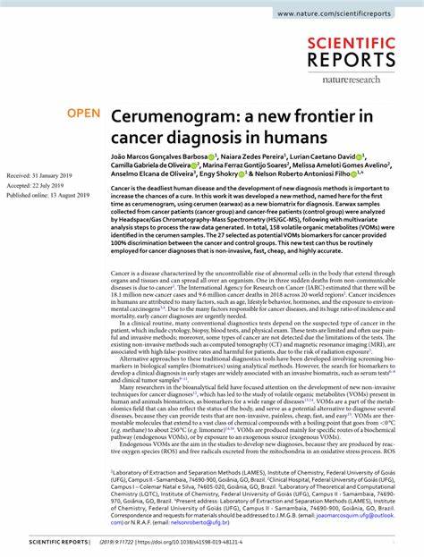 随着医学技术的不断进步,癌症诊断方法也在不断革新。耳垢分析作为一种新兴的无创诊断方式,展示了巨大的潜力,有望为癌症患者带来更早、更准确、更便利的检测手段。本文深入探讨了耳垢挥发性有机代谢物的作用及其在癌症检测中的应用前景。
