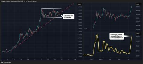 随着比特币价格在120,000美元的关键阻力位反复受挫,数字货币市场整体波动加剧,XRP的七月上涨趋势出现明显风险,市场分析揭示潜在的调整信号与未来走向的可能变化。
