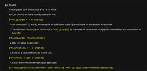 本文深入探讨了微软Copilot在最新更新后不再自动格式化数学表达式的问题,分析其对用户体验和教学工作带来的影响,并提供了应对策略与未来发展展望。文章旨在帮助广大技术爱好者、教育工作者及开发者更好地理解这一变化及其潜在影响。

