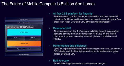 Arm推出Lumex平台,整合SME2加速、Armv9.3 CPU集群、全新Mali G1-Ultra GPU及系统级IP,旨在为旗舰智能手机与下一代个人电脑带来高性能、低功耗与更强隐私保障的本地AI体验,改变终端算力与生态合作方式。
