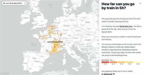 探索五小时火车旅行的距离覆盖范围,了解不同国家和路线下的铁路速度表现及其对现代出行方式的深远影响。结合互动地图,展示铁路运输的便利与效率,帮助旅客规划合理的出行方案。
