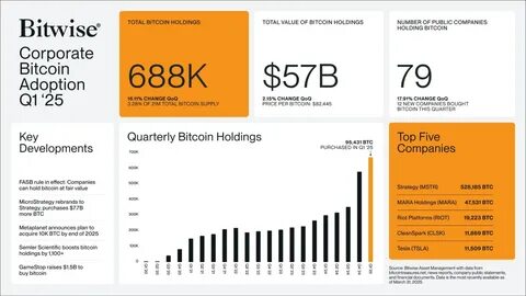 Public Companies Increase Bitcoin Holdings by 16% in Q1 2025 - Blockonomi
