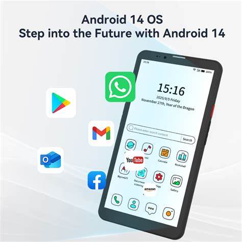 新一代安卓14智能手机引入了创新的6.13英寸彩色电子墨水显示屏,结合强悍的MediaTek Dimensity 1080处理器与5G高速网络,带来更加节能和舒适的使用体验,完美满足现代用户对阅读、办公和通信的多重需求。
