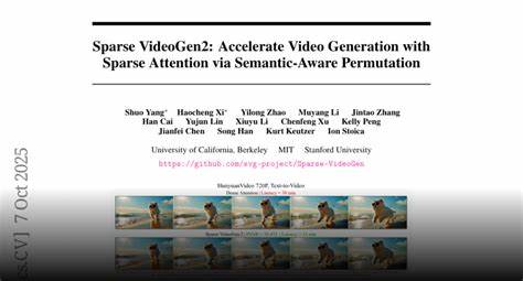 随着视频生成技术的快速发展,如何在保证视频质量的前提下提升生成速度成为学界和工业界关注的焦点。Sparse VideoGen2引入创新的语义感知置换技术和高效动态注意力核,为视频生成带来革命性突破,极大地提升了推理效率和生成质量。本文深度解析Sparse VideoGen2的关键技术和应用价值。
