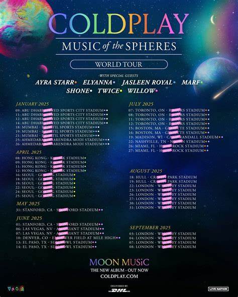 Coldplay 宣布 2025 年北美巡演日期并开放多重票务通道,涵盖 Artist Presale、普售与限量 Infinity Ticket,结合场馆信息、购票实用技巧与出行建议,为准备观演的粉丝提供详尽参考。
