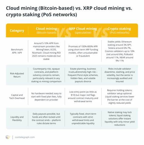深入解析2025年云挖矿与加密质押的运作机制、收益表现及风险管理,帮助投资者在多样化的被动加密收入方案中找到理想选择。本文聚焦收益率、稳定性、环保因素及市场趋势,助力投资者制定科学投资策略。
