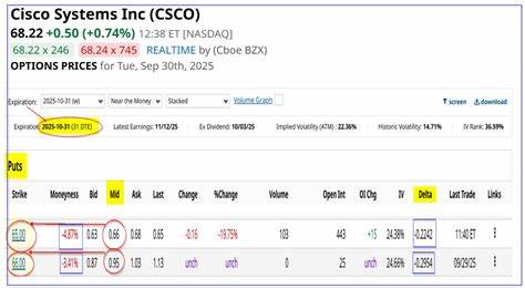 报道解读思科(CSCO)近期股价走势、分析师上调目标价的背景与逻辑,并系统说明以卖出看跌期权(现金担保认沽)为主的策略原理、优势与风险管理要点,帮助投资者在波动市况中制定可操作的交易思路。
