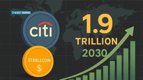 花旗银行最新报告显示,尽管机构层面对稳定币的成熟度较低,稳定币市场规模预计将在2030年达到1.9万亿美元。这一预测反映了监管环境的逐步明朗和支付体系融合的加速推动,但企业和金融机构的采用步伐依然有限。
