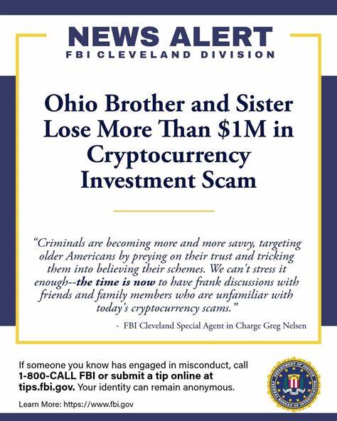 俄亥俄州一对兄妹在加密货币投资骗局中损失超过一百万美元,案件牵涉虚假投资平台和链上追踪技术,揭示数字货币领域的高风险与防范要点。

