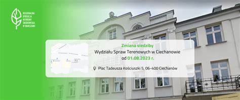柴哈諾沃地區事務部門於2023年8月1日正式遷址,新的辦公地點位於塔德烏什·科希丘什科廣場5號二樓。本文全方位介紹此次搬遷的詳細情況,解讀其對地區環境保護工作的影響,並探討該機構在服務當地民眾及環境保護任務中的重要角色。
