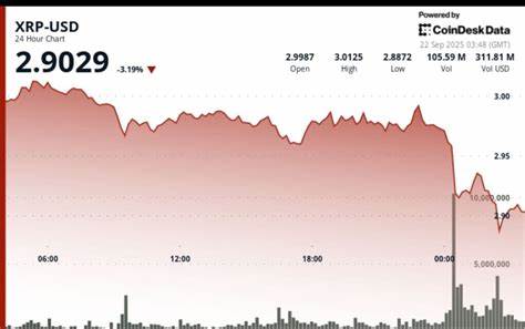 XRP在经历ETF上市首日的机构抛售后,价格进入下跌通道,市场关注其是否能守住关键支撑位2.77美元,技术指标显示价格有可能进一步下跌至2.75美元附近。本文深入分析事件背景、价格走势和未来趋势,揭示XRP的市场动态及交易者的关注点。
