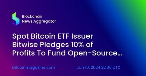 Bitwise donates $150,000 to support Bitcoin open-source development