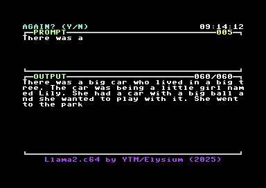 Llama2.c64: a port of llama2.c to the Commodore C64