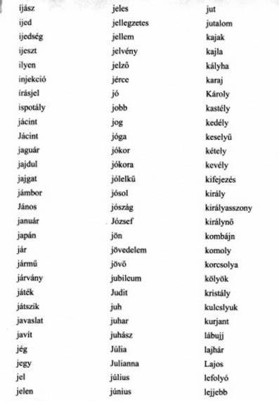 介绍以字母 j 开头的匈牙利词汇特点、发音与常见词汇分类,说明如何高效使用 Szógenerátor 搜索、筛选与生成词语,适合拼字游戏、填字游戏和词汇学习者参考
