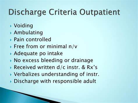 随着门诊手术的普及和发展,制定科学合理的出院标准对于提升医疗质量和保障患者安全至关重要。深入探讨门诊手术患者出院评估的多个关键指标,确保患者在充分恢复的基础上顺利回家休养。
