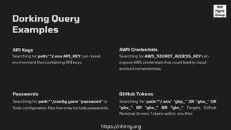 介绍 DorXNG 仓库中的 query.lst 文件内容与用途,分析 Google Dorks 在信息收集和渗透测试中的角色,探讨合规使用、风险评估与网站防护建议,帮助安全从业者与站长理解并应对潜在暴露面。
