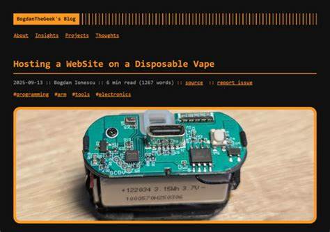 深入解析如何利用一次性电子烟中的微控制器搭建功能性网络服务器,探索低成本、微型化硬件在边缘计算和嵌入式系统中的应用潜力。揭示嵌入式ARM微控制器如何实现网络连接与网页托管,展示技术创新与环保再利用的完美结合。
