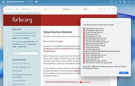介绍如何识别和处理在 macOS Tahoe 上仍使用旧版 Electron 导致系统级卡顿的应用,包含检测方法、临时规避措施、长期修复建议和面向个人与企业用户的实用步骤
