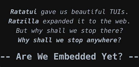 Ratatui – Are We Embedded Yet? (#2)