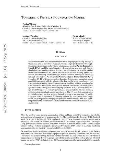 物理基础模型正引领计算科学和工程的巨大变革,通过单一模型实现多领域物理系统的精准模拟,推动科学发现与技术创新。本文深入剖析通用物理变换器GPhyT的前沿技术及其在流体固体相互作用、热对流和多相动力学中的卓越性能,揭示其对未来物理模拟和人工智能融合的深远影响。
