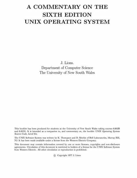 《Unix操作系统注释》是计算机科学领域一部极具影响力的著作,深入剖析了第六版Unix内核源码及其设计理念。本文详细探讨其历史背景、内容结构及对现代计算机系统的深远影响,帮助读者更好地理解Unix操作系统的精髓与发展路径。
