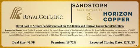 皇家黄金公司正式向美国证券交易委员会提交代理声明,推进与Sandstorm Gold的合并计划,意图通过战略整合增强在贵金属特许权业务中的竞争优势,预计此次合并将在2025年第四季度完成,为投资者带来新的机遇。
