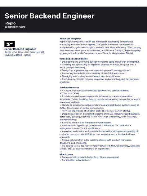 深入剖析Zinc(YC W14)作为创新科技公司在纽约招聘高级后端工程师的需求背景,详细解读职位要求、行业前景以及如何把握这一职业机会。文章围绕后端开发的核心技术展开,助力求职者了解职位的技术细节及发展潜力。
