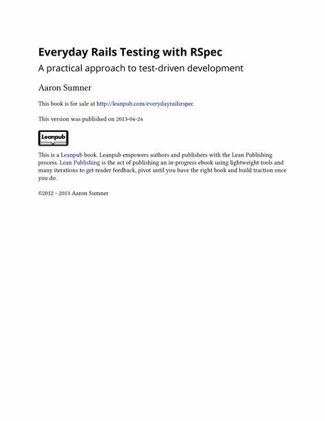随着软件开发技术的日新月异,高效且实用的测试方法成为确保Rails应用稳定性的关键。本文详细介绍了《Everyday Rails Testing with RSpec》最新版的重大更新和作者Aaron Sumner对于测试理念的全新诠释,帮助开发者掌握最新的Rails测试策略,实现编写高质量测试代码的目标。
