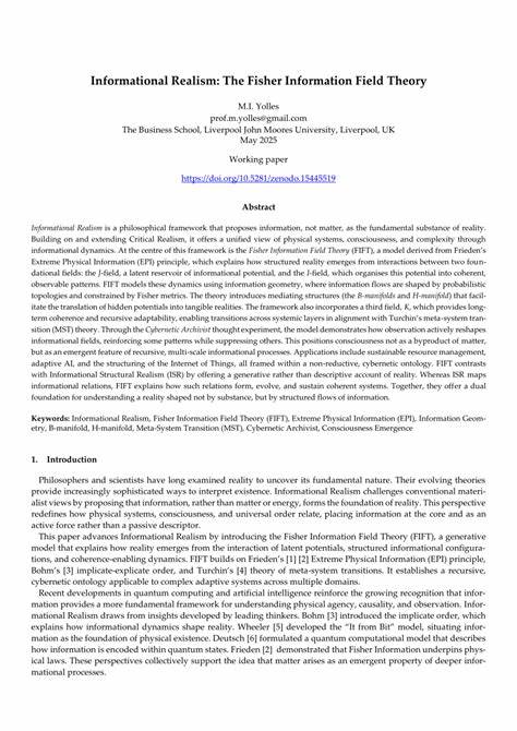 对信息实在论的系统性阐述,涵盖概念起源、哲学基础、与结构实在论的关系、在科学、量子信息与人工智能中的应用,以及面临的争议与未来发展方向
